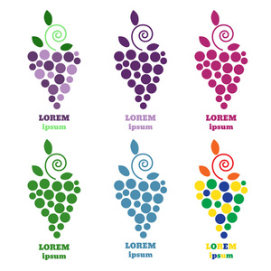 孤立的 Eps 10 葡萄矢量。葡萄的图标。葡萄的标志。葡萄