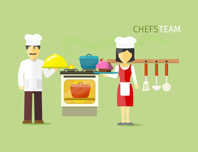 厨师团队团体统一风格