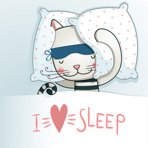 可爱的小猫 sleeping.vector