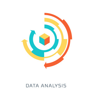 数据分析，平面样式，多彩，矢量图标