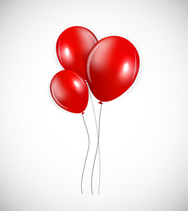 组的红色气球，矢量图