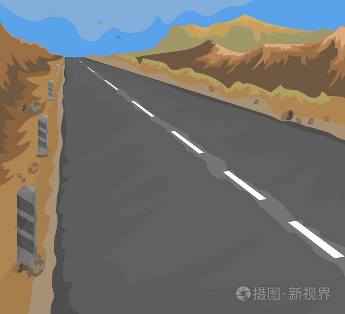 国家道路场景矢量风景自然背景