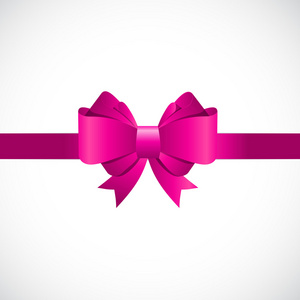 礼品卡与粉红色的蝴蝶结和丝带矢量图