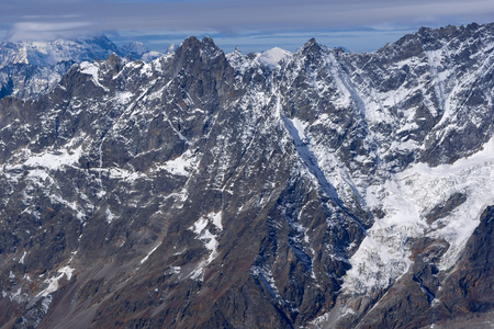 惊人的马特宏峰冰川天堂从阿尔卑斯山的冬天观点