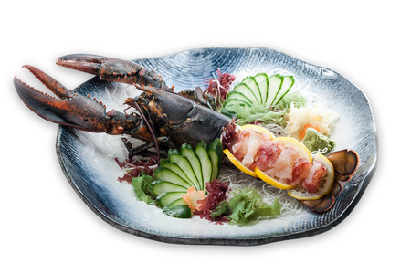 稀有蓝龙虾刺身图片