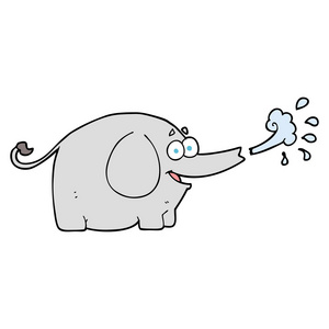 大象喷水卡通大象喷水照片
