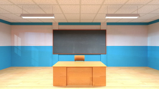 3d cg 渲染的教室