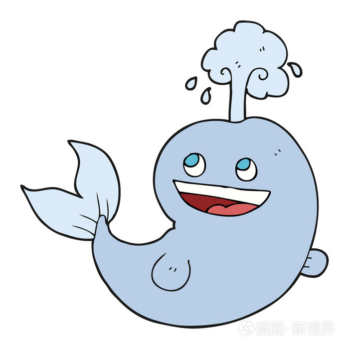 卡通鲸鱼喷出的清水