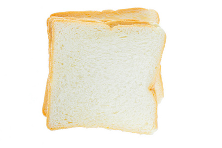白色背景上的面包覆盖