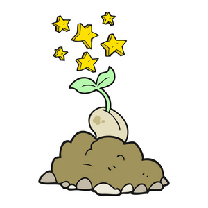 小草发芽卡通卡通发芽种子照片