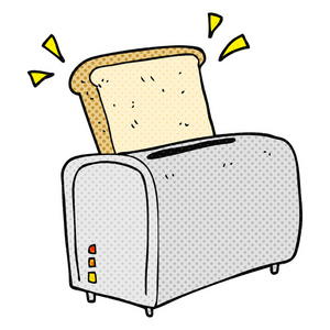 写意画的卡通烤面包机照片