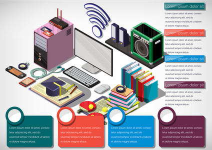 信息图形内部办公概念的插图
