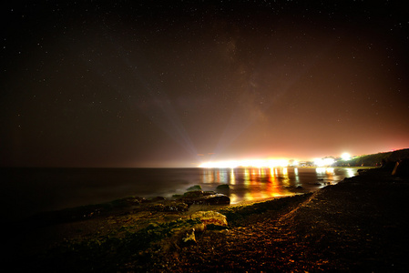 海滩风景之夜