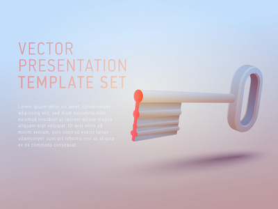 矢量 3d 业务主题演示文稿模板集