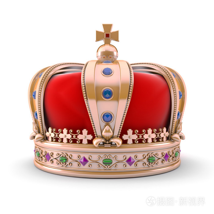 在白色背景上的金皇冠照片-正版商用图片1ld3gm-摄图新视界