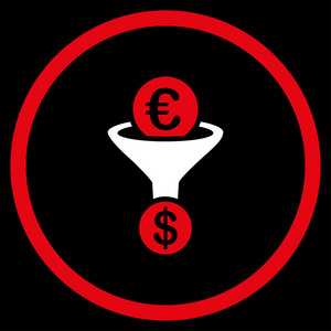 欧元货币转换圆形图标