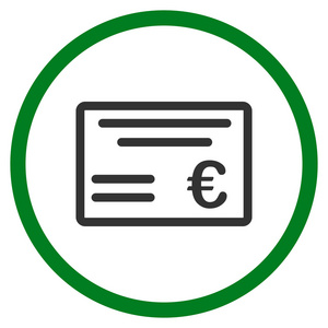 欧元支票圆形的图标