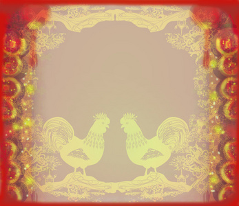 公鸡设计的中国新年庆祝的一年