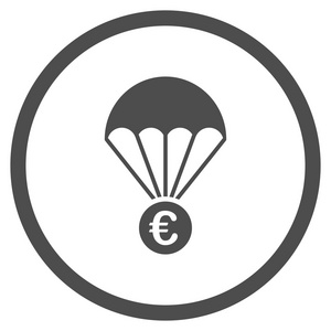 欧元降落伞带圆圈的图标