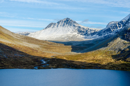 高山湖泊。挪威