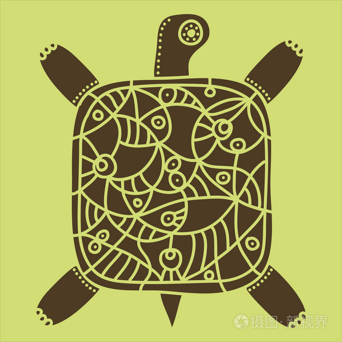 在明亮的背景上点缀装饰棕色甲鱼插画-正版商用图片1ldm8k-摄图新视界