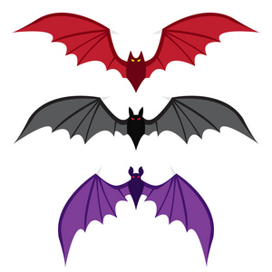 颜色翅膀组的蝙蝠,大翅膀在平面样式中的颜色照片