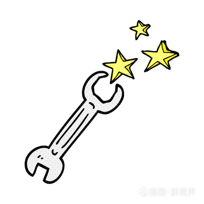 漫画书的风格卡通扳手