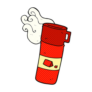 漫画书的风格卡通野营保温杯照片