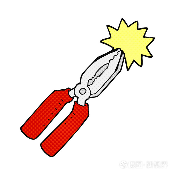 漫画书的风格卡通钳
