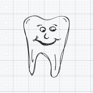 涂鸦的快乐的牙齿