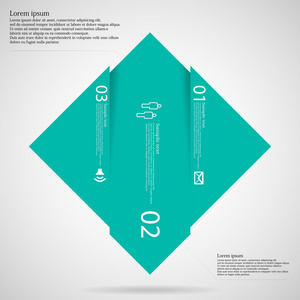 图表模板与菱形形状分为三个绿色的部分