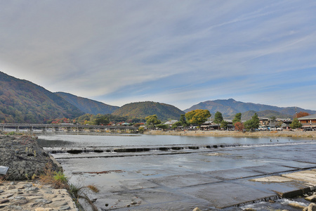 在日本京都岚山桥