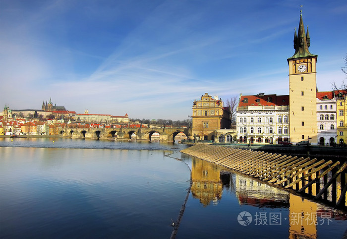在布拉格，捷克共和国布拉格城堡和查尔斯桥