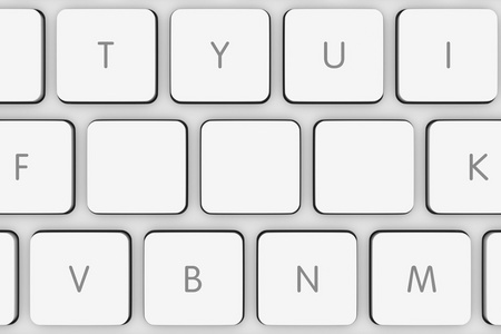 白色的计算机键盘背景与空白键
