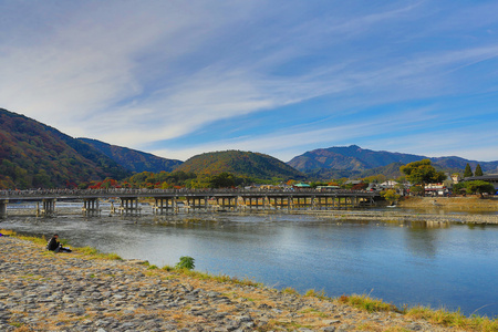 在日本京都岚山桥