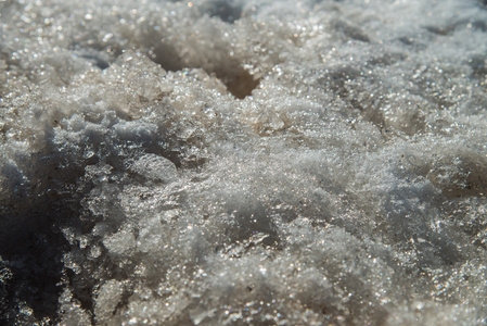 地板上的雪的细节