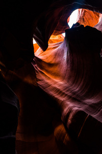 纳瓦霍人美国亚利桑那与下曝光风格上羚羊峡谷的视图