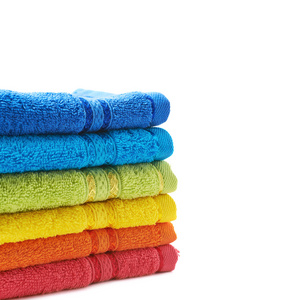 桩的彩虹色分离的毛巾