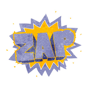 复古卡通 zap 爆炸标志