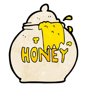 质感的卡通蜂蜜罐
