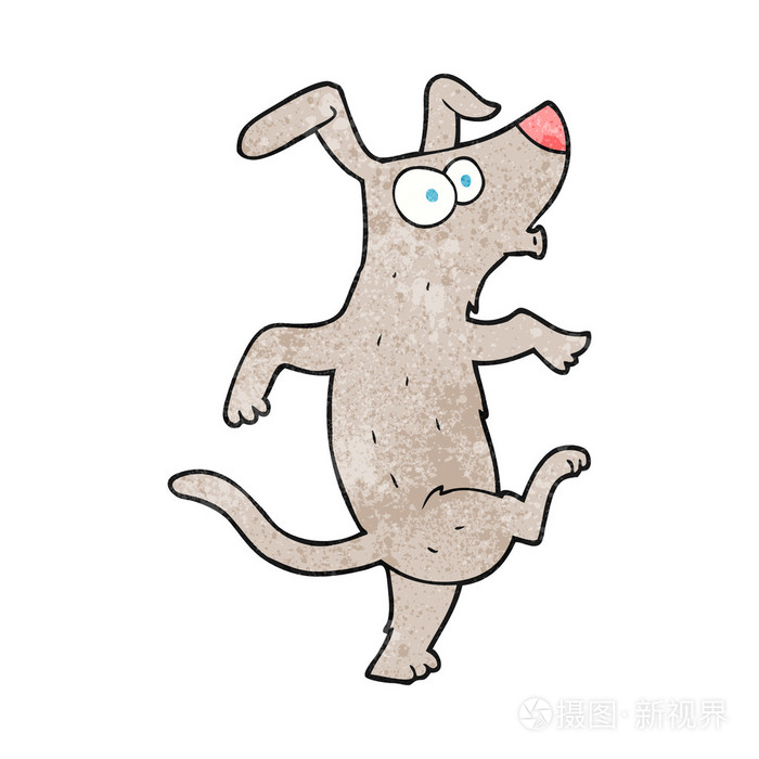 质感的卡通跳舞狗插画-正版商用图片1lej9r-摄图新视界