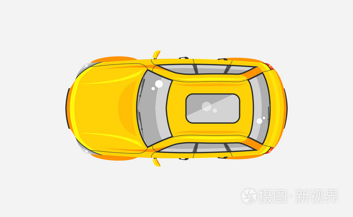 轿车车顶视图插画-正版商用图片1leka4-摄图新视界