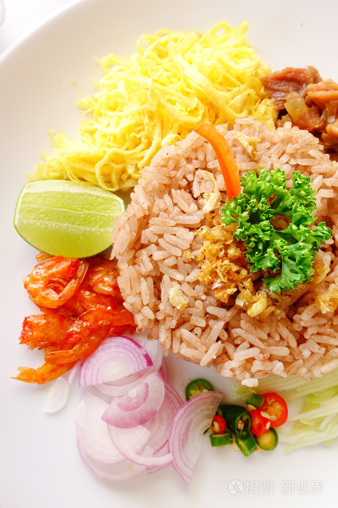 虾仁炒饭粘贴,泰式食物