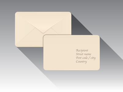 邮政信封正面和背面在平的设计