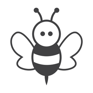 蜜蜂黑白色背景为 web 上简单的图标