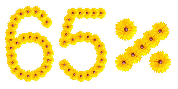 数字 65%的被鲜花写的信照片