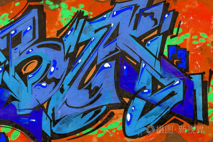 美丽的街头艺术涂鸦抽象创意绘图时尚