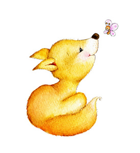 狐狸和蝴蝶图片