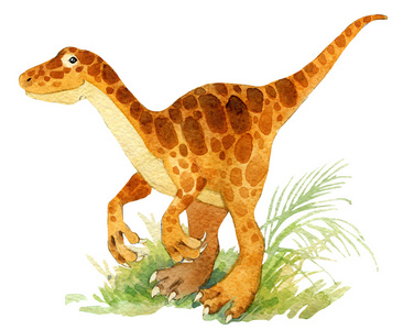 恐龙水彩绘画.恐龙的插图.卡通恐龙照片