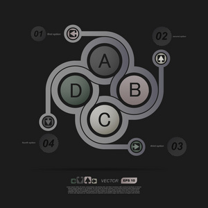 四个选项的信息图表选项。矢量图